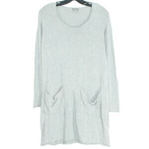 J Jill Womens Sweater Dress Long Sleeve Pockets Wool Blend Gray Size XS FS